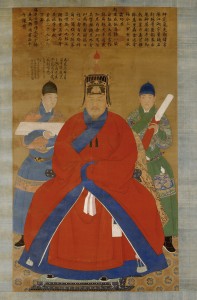 ortrait of Yang Hong (1381-1451). Ming dynasty, Jingtai reign, ca. 1451. Ink and color on silk. H x W (painting): 220.8 x 127.5 cm (86 15/16 x 50 3/16 in) Credit line: Arthur M. Sackler Gallery, Smithsonian Institution, Washington, D.C.: Purchase-- Smithsonian Collections Acquisition Program, and partial gift of Richard G. Pritzlaff, S1991.77