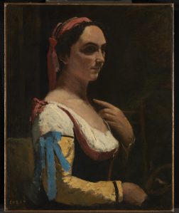 Jean-Baptiste-Camille Corot Italian Woman, or Woman with Yellow Sleeve (L'Italienne) about 1870 Oil on canvas 73 x 59 cm © The National Gallery, London 